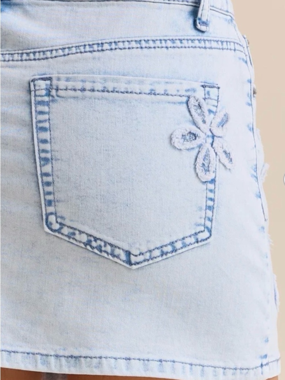 New Altard State Skirt Size M Flowers Blue Denim Mini, $68 - Picture 7 of 10